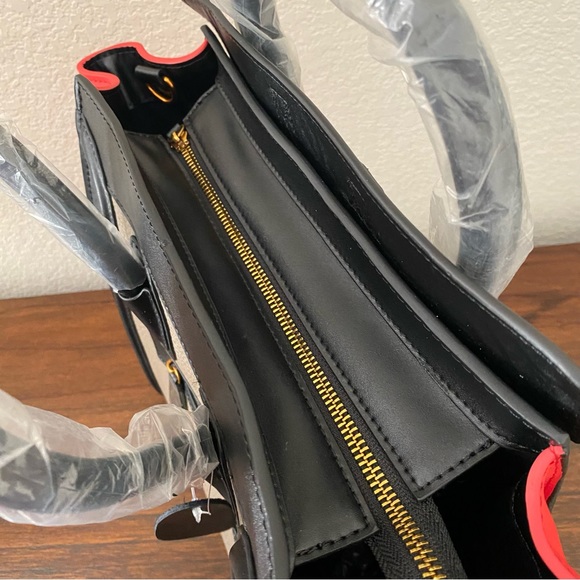 Tricolor Red Black Etoupe Micro Luggage Bag Convertible Crossbody C7-2 - Picture 10 of 13